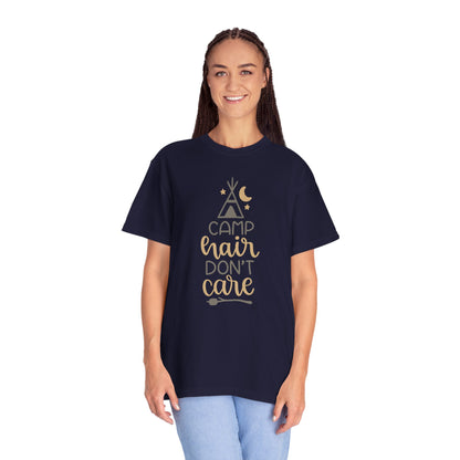 Camp Hair Don’t Care Adventure Mountain Tee Fun Activities Unisex Heavy Cotton T-Shirt