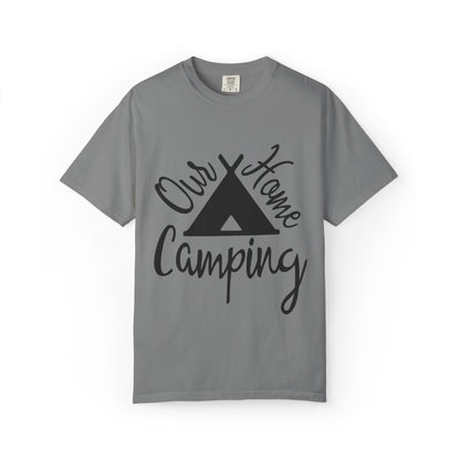 Our Home Camping Freedom Fighter Adventure Lovers Tee Nature Exploration Bonfire Travel Van Unisex Heavy Cotton T-Shirt