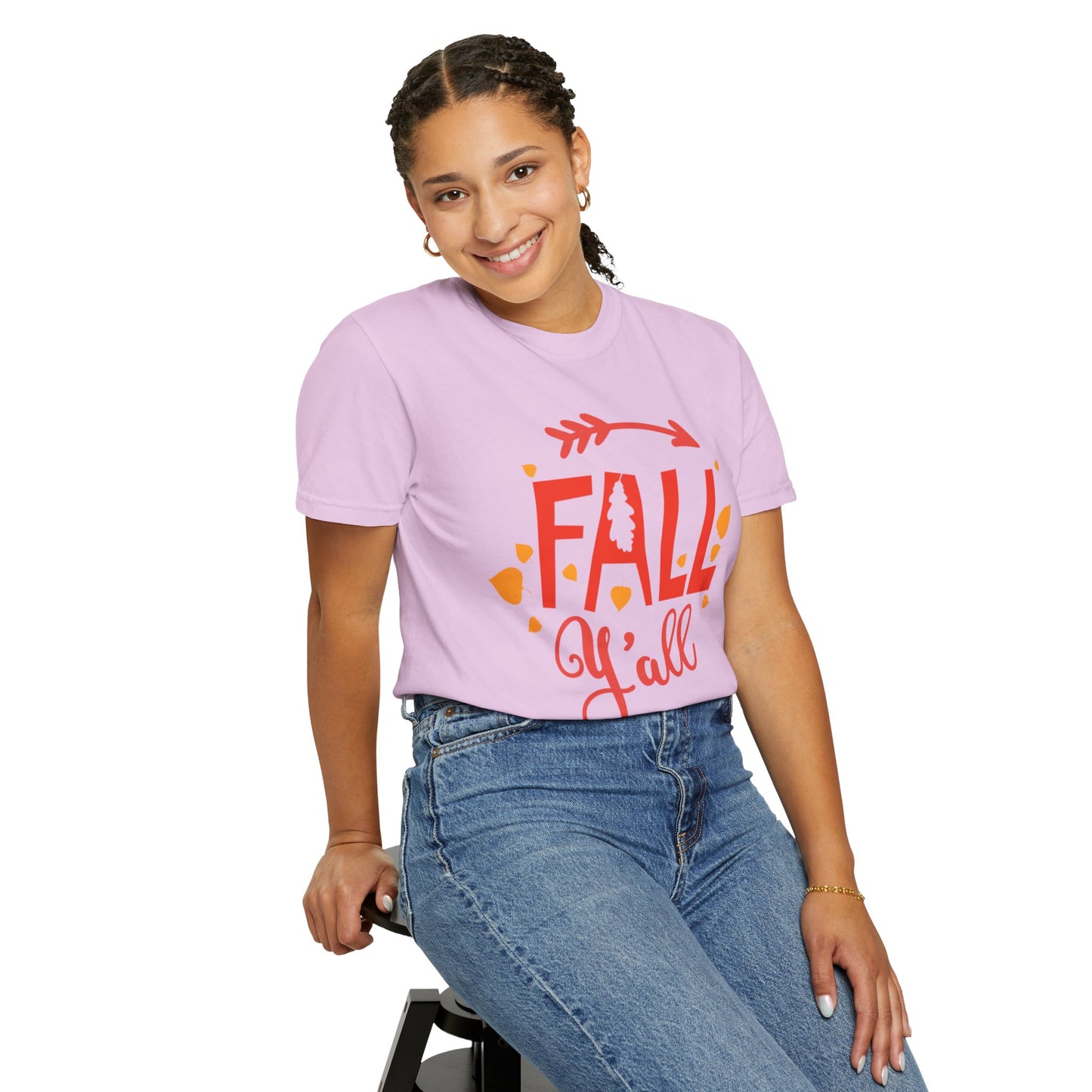 Fall Y’all Breeze Leaves Christmas Tee Jingle Bells Falling Beauty Holiday Spirit Unisex Heavy Cotton T-Shirt