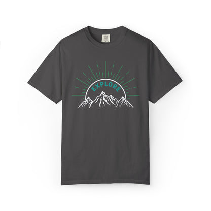 Funny Explore Mountain Adventure Tee Sarcastic Alpine Discover Camping Forest Unisex Heavy Cotton T-Shirt
