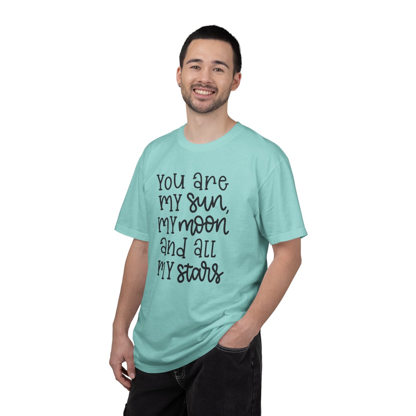 You Are My Sun My Moon And All My Stars Lovers Tee Hug Rainbow Passion Unconditional Soulful Connection Unisex Heavy Cotton T-Shirt
