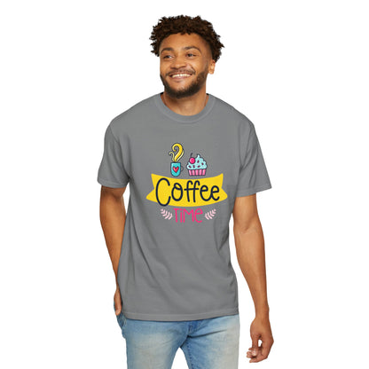 Funny Coffee Time Beans Latte Lovers Tee Black Brew Addicted Barista Freak Unisex Heavy Cotton T-Shirt
