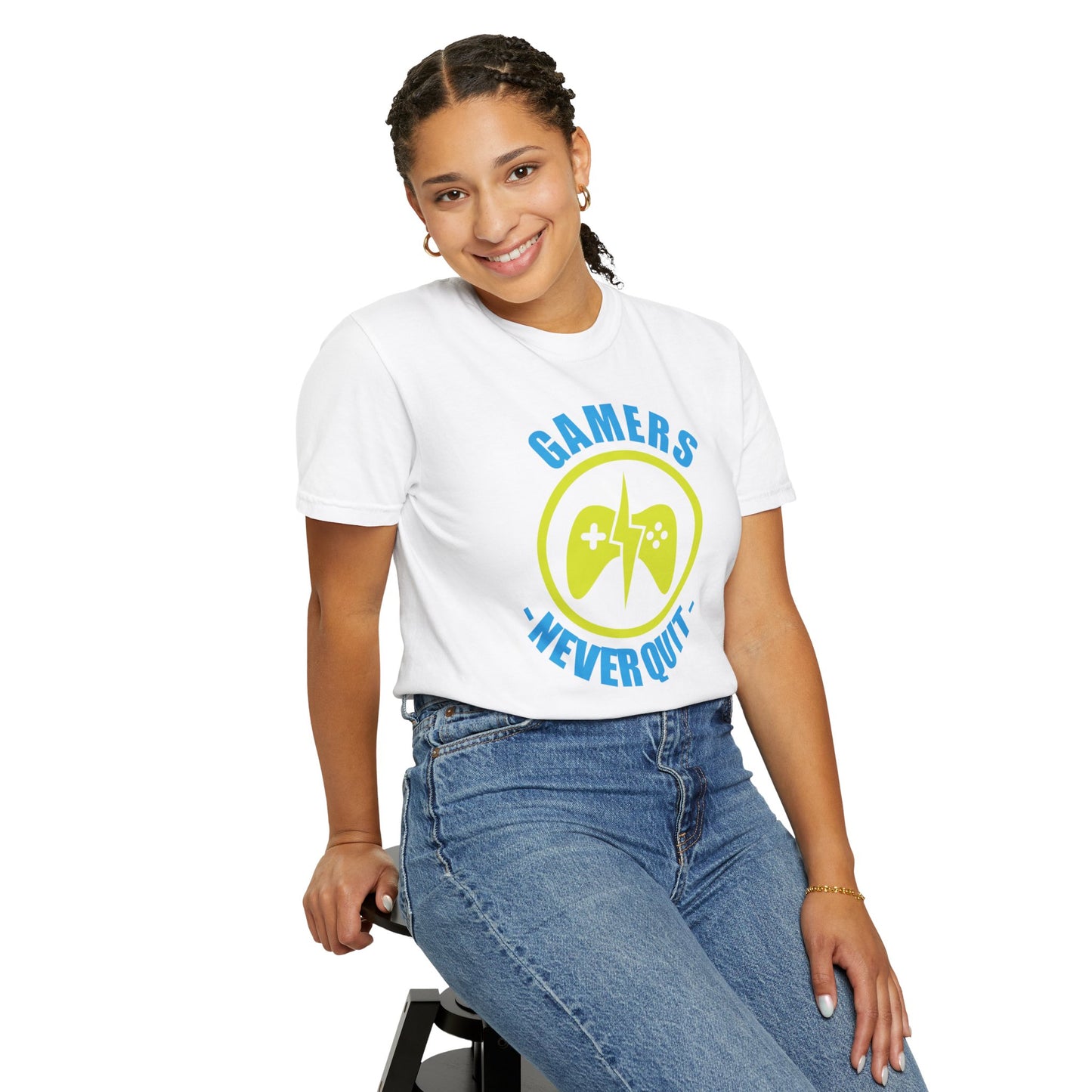 Inspirational Gamers Never Quit Virtual Immortality Forever A Gamer Immortalized In Pixels Unisex Heavy Cotton T-Shirt