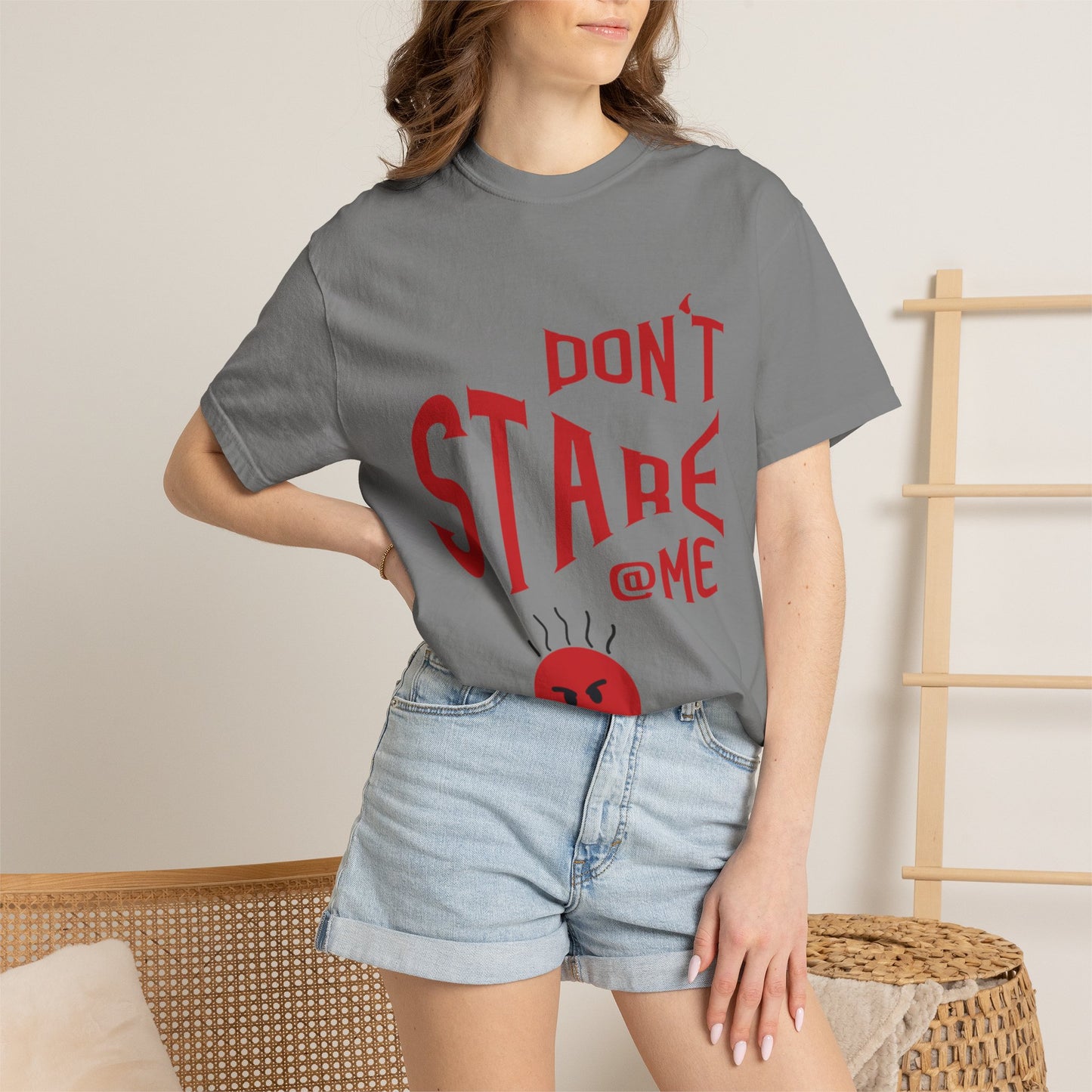 Don’t Stare Me Politeness Tee Personal Space Self-Consciousness Respect Boundaries Unisex Heavy Cotton T-Shirt