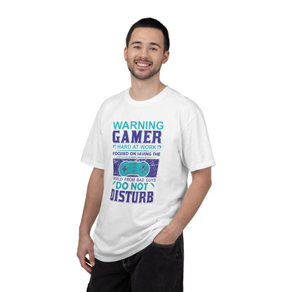 Funny Warning Gamer Do Not Disturb Digital Protector Virtual Heroism Sarcastic Battle Against Evil Unisex Heavy Cotton T-Shirt