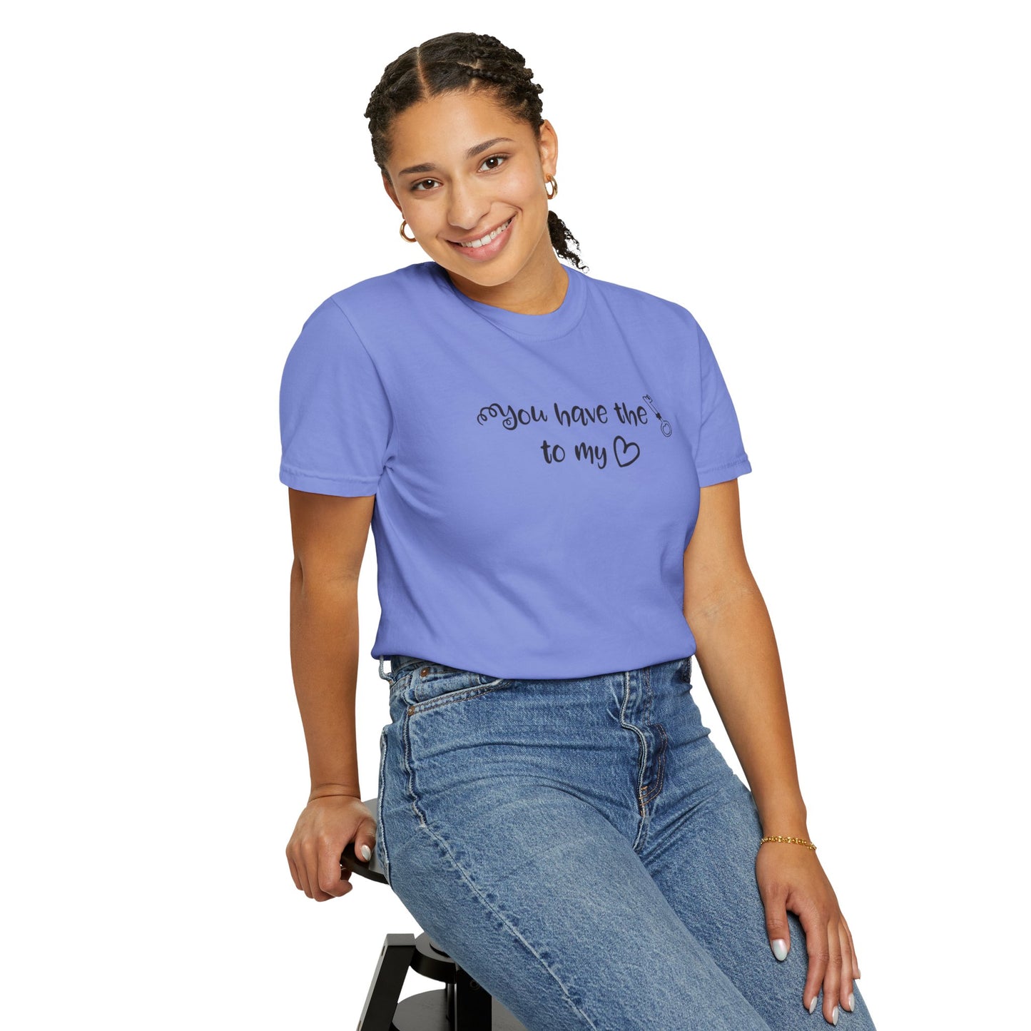 You Have The Key To My Heart Emotional Bond Affection Lovers Tee Romantic Relationship Forever Support Way Heavy Cotton T-Shirt