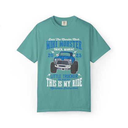 Funny Mini Monster Truck Manic Speed Truck Power Sarcastic Extreme Adventure Four-Wheel Drive Unisex Heavy Cotton T-Shirt