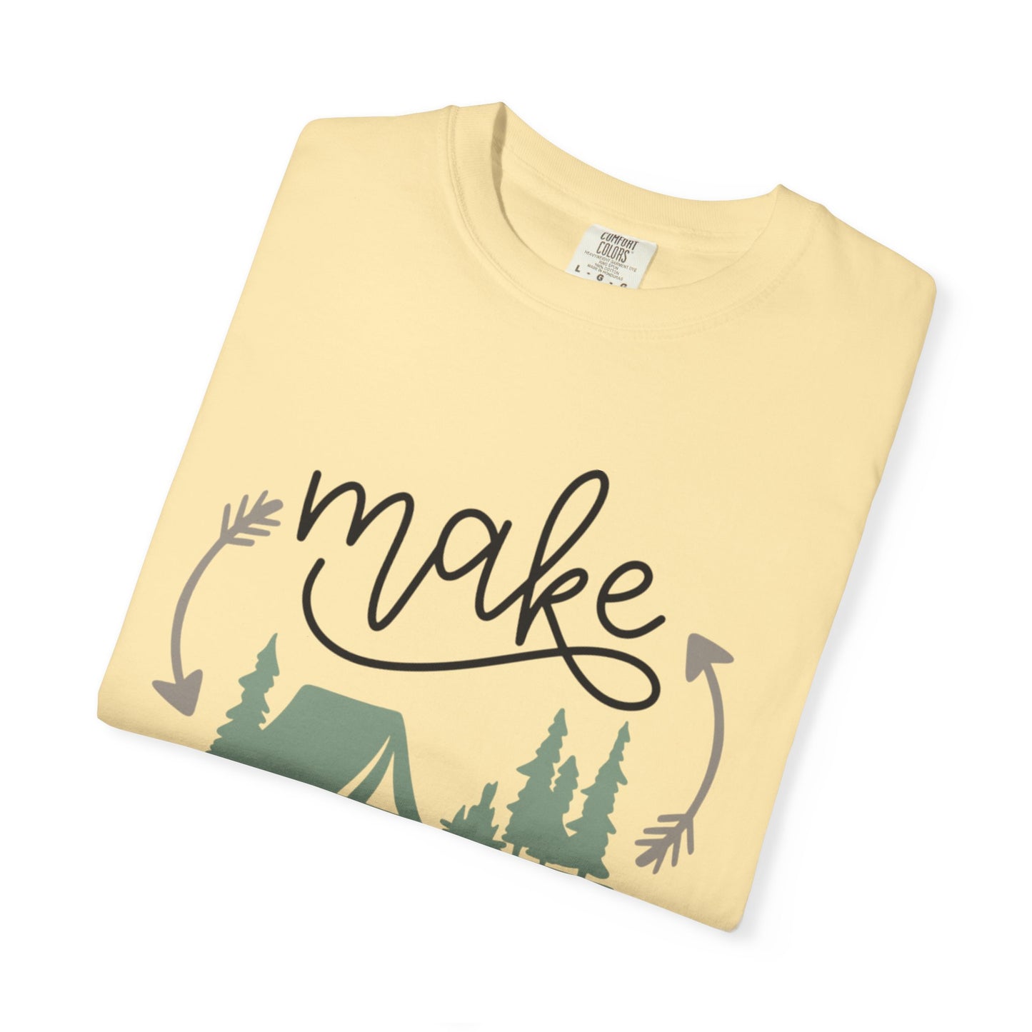 Make Adventures Happen Trendy Tee Enjoyment Mountain Hut Belays Ropes Fun Activities Unisex Heavy Cotton T-Shirt