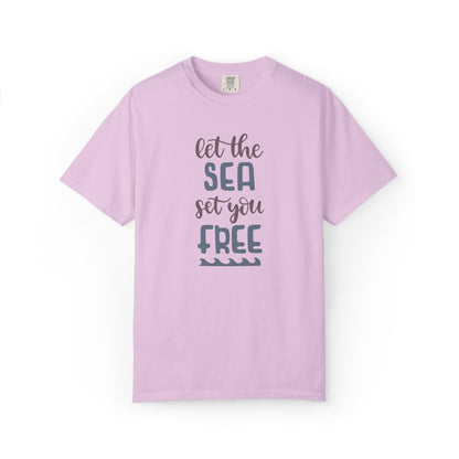 Let The Sea Set You Free Summer Tee Sunshine Days Ice Cream Camping Beachcombing Unisex Heavy Cotton T-Shirt