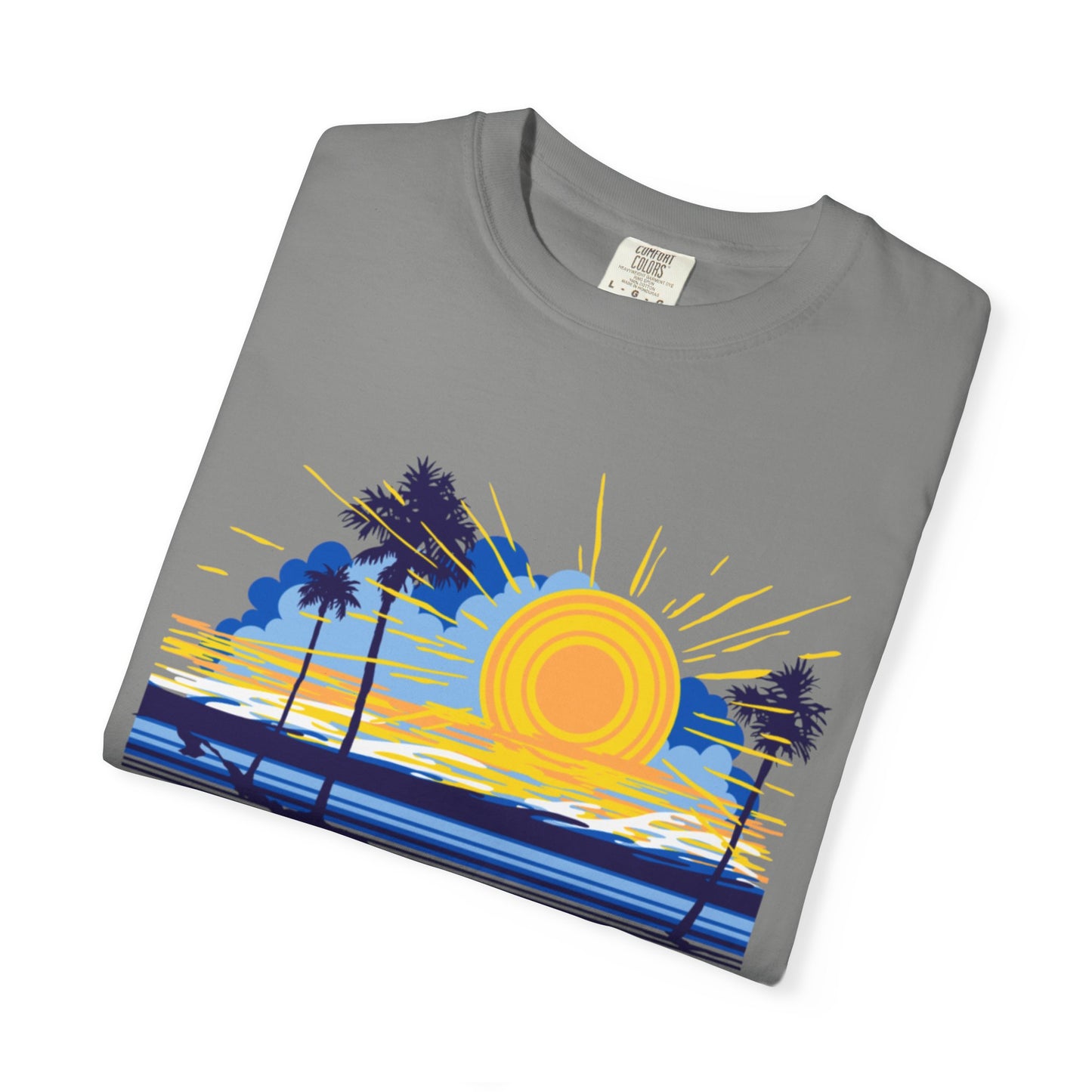 Sunset And Beach Summer Trendy Tee Sunshine Days Ice Cream Summer Camp Beachcombing Anchor Unisex Heavy Cotton T-Shirt