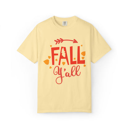 Fall Y’all Breeze Leaves Christmas Tee Jingle Bells Falling Beauty Holiday Spirit Unisex Heavy Cotton T-Shirt