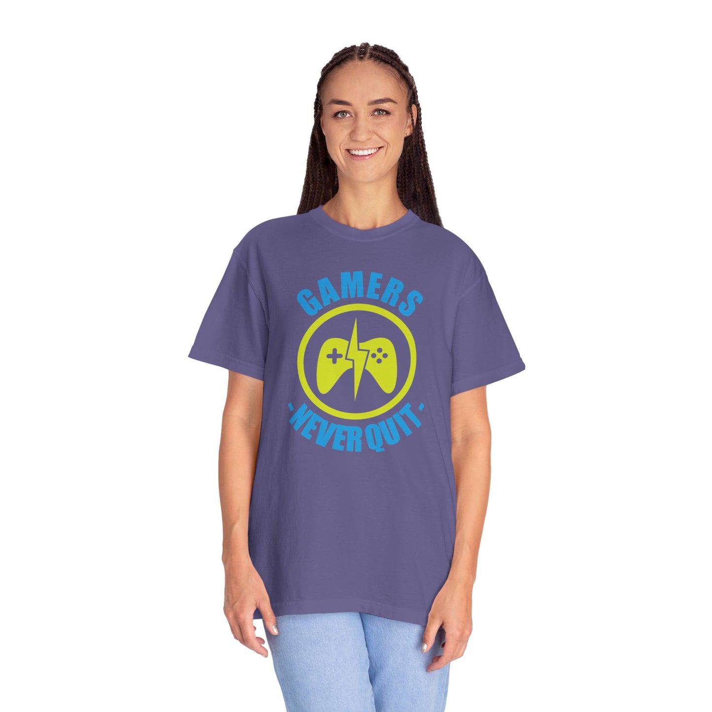 Inspirational Gamers Never Quit Virtual Immortality Forever A Gamer Immortalized In Pixels Unisex Heavy Cotton T-Shirt