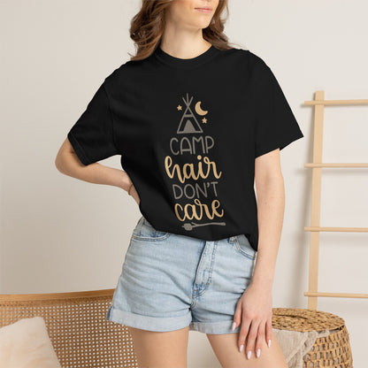 Camp Hair Don’t Care Adventure Mountain Tee Fun Activities Unisex Heavy Cotton T-Shirt
