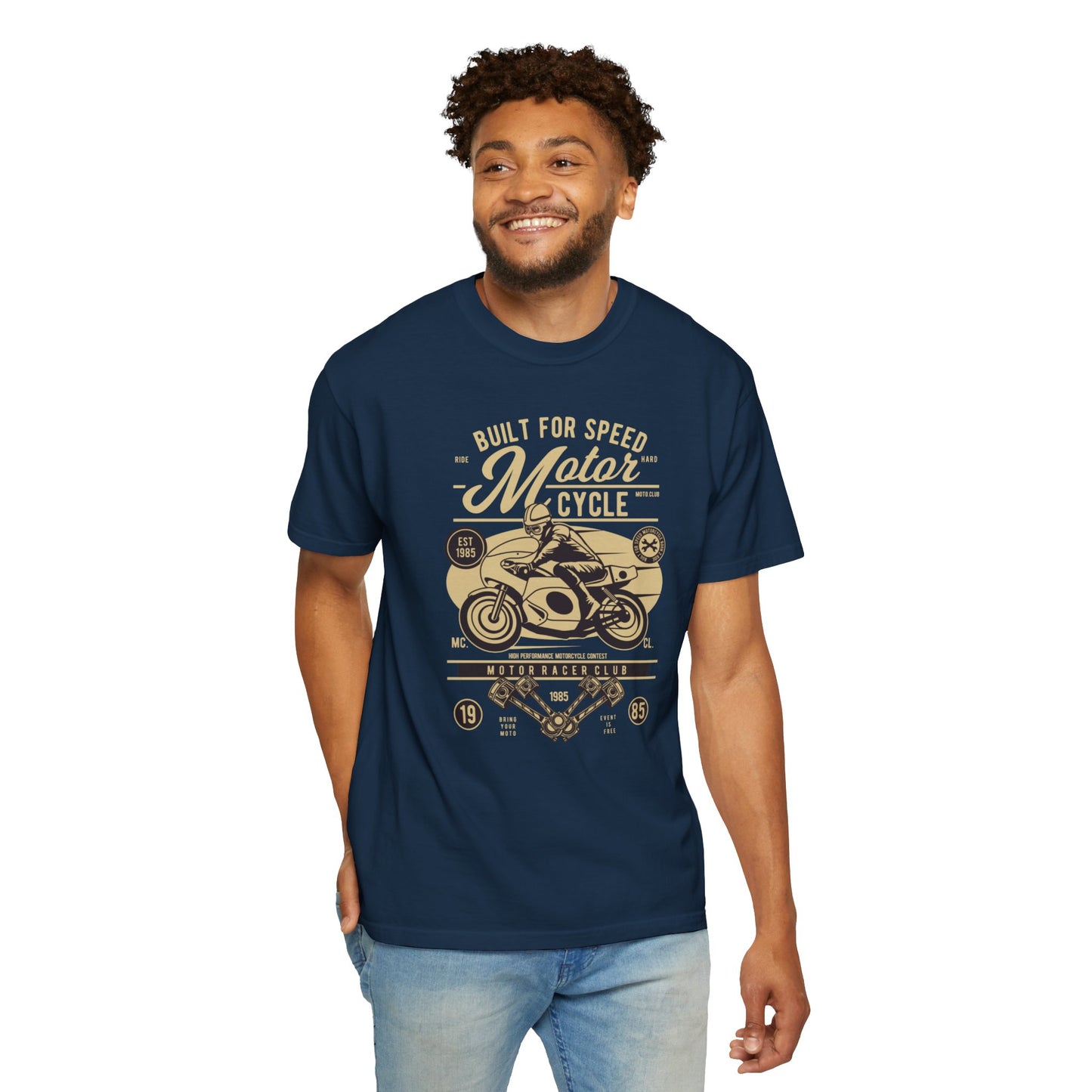 Built For Speed Motorcycle Custom Engine Club Motorbike Lovers Trendy Tee High-speed Rider Adventure Racer Unisex Heavy Cotton T-Shirt