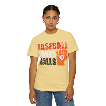 Baseball Takes Ball Defensive Prowess Tee Fielding Excellence Outfield Expertise Unisex Heavy Cotton T-Shirt