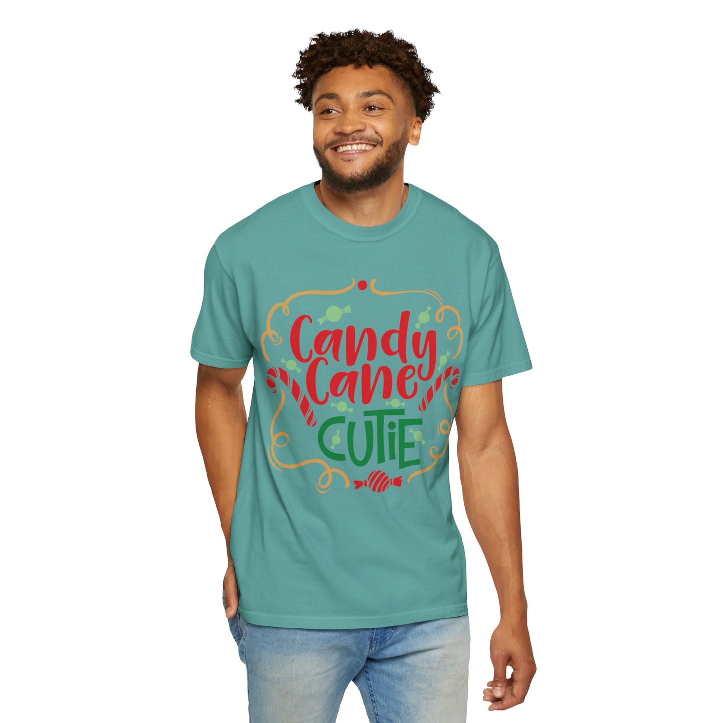 Candy Cane Cutie Enjoying Tee Tiny Helpers Jingle Bell Bling Festival Season Merry Christmas Unisex Heavy Cotton T-Shirt