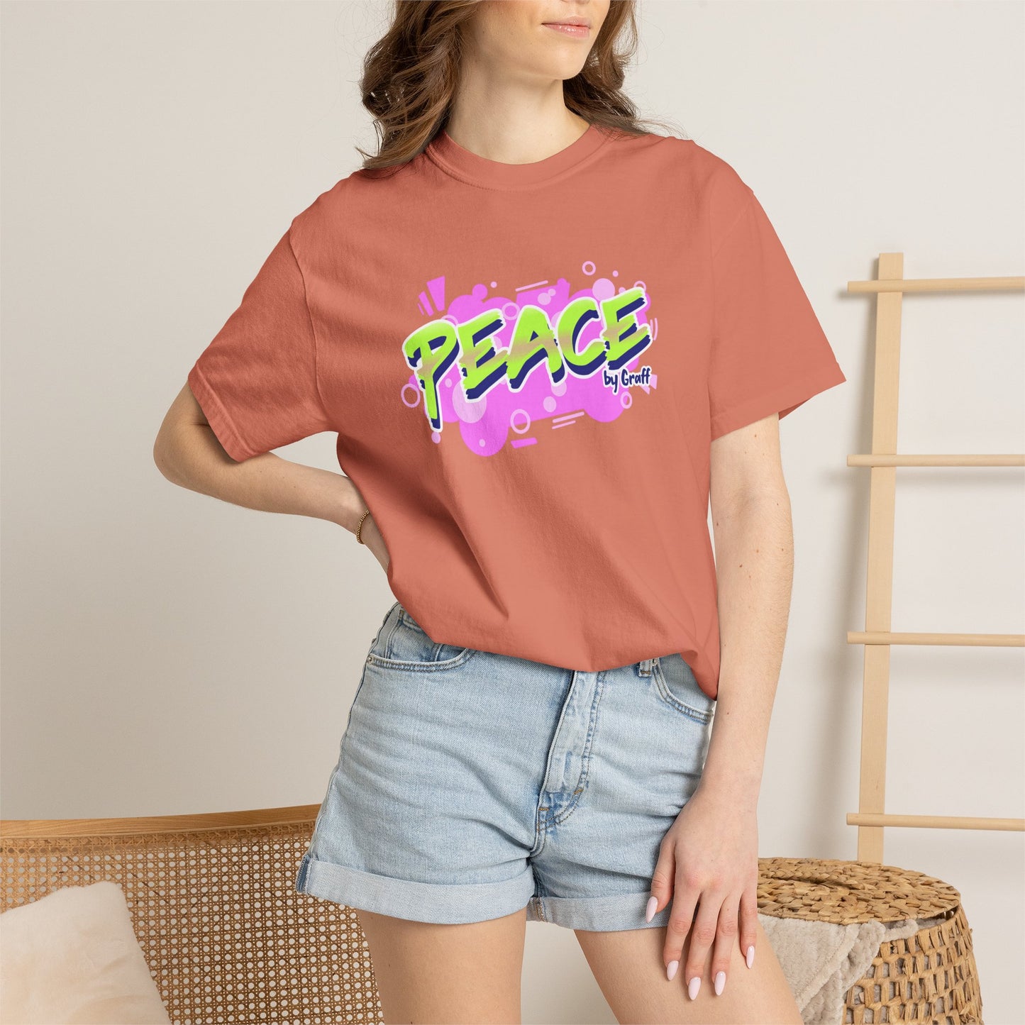 Graffiti Logo Maker Featuring Bubbly Graphics Unisex Heavy Cotton T-Shirt
