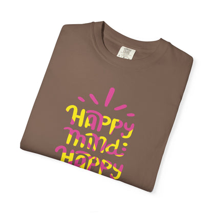 Happy Mind Happy Life Love Hope Worship Eternity Tee Peaceful Living Religious Beliefs Unisex Heavy Cotton T-Shirt