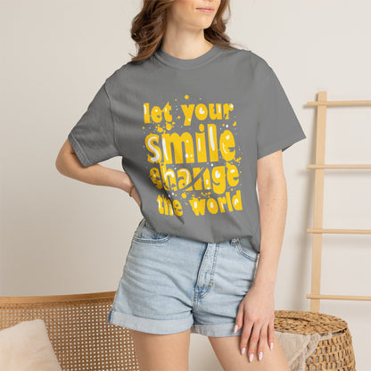 Let Your Smile Change The World Kindness Heartfelt Compliments Tee Thoughtful Gestures Love-Inspiration  Unisex Heavy Cotton T-Shirt