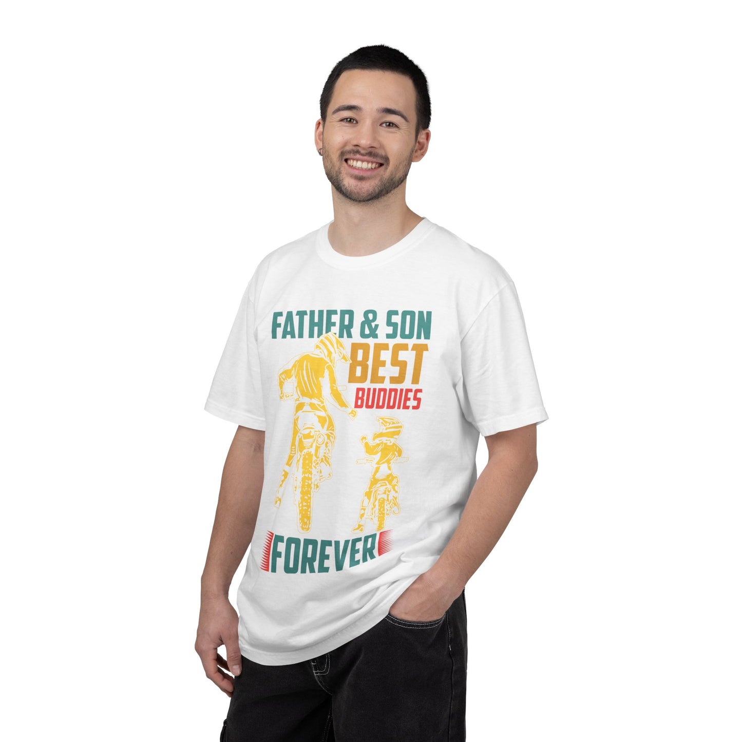 Lovable Father And Son Best Buddies Forever Role Model Loving Father Fatherhood Heroic Dad Unisex Heavy Cotton T-Shirt