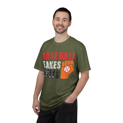 Baseball Takes Ball Defensive Prowess Tee Fielding Excellence Outfield Expertise Unisex Heavy Cotton T-Shirt