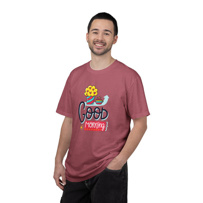 Good Morning Lazy Day Achiever Morning Champion Tee Daily Victory Sleep Defeated Unisex Heavy Cotton T-Shirt