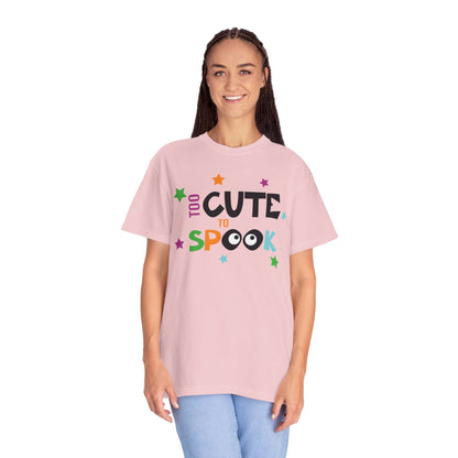 Too Cute To Spook Ghosts Halloween Funny Stylish Tee Spider webs Pumpkins Unisex Heavy Cotton T-Shirt