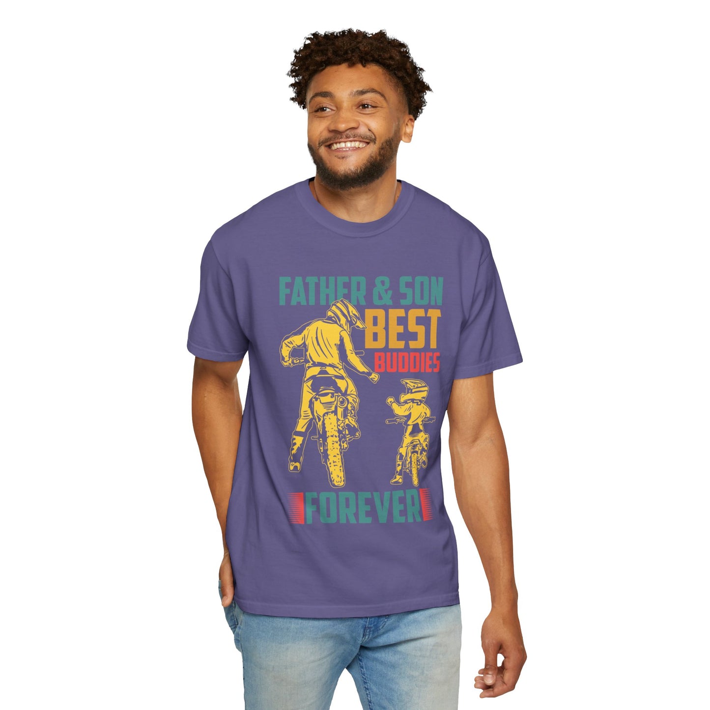 Lovable Father And Son Best Buddies Forever Role Model Loving Father Fatherhood Heroic Dad Unisex Heavy Cotton T-Shirt