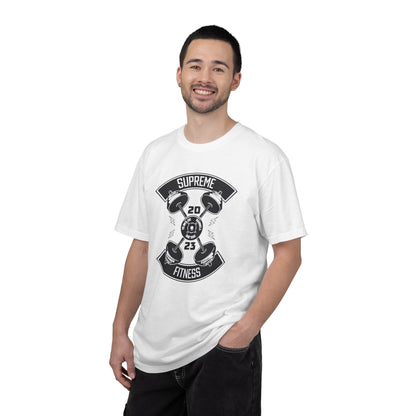 Inspirational Supreme Fitness Body Building Health & Supplements Fitness Lovers Dumbbells Bodybuilders Unisex Heavy Cotton T-Shirt