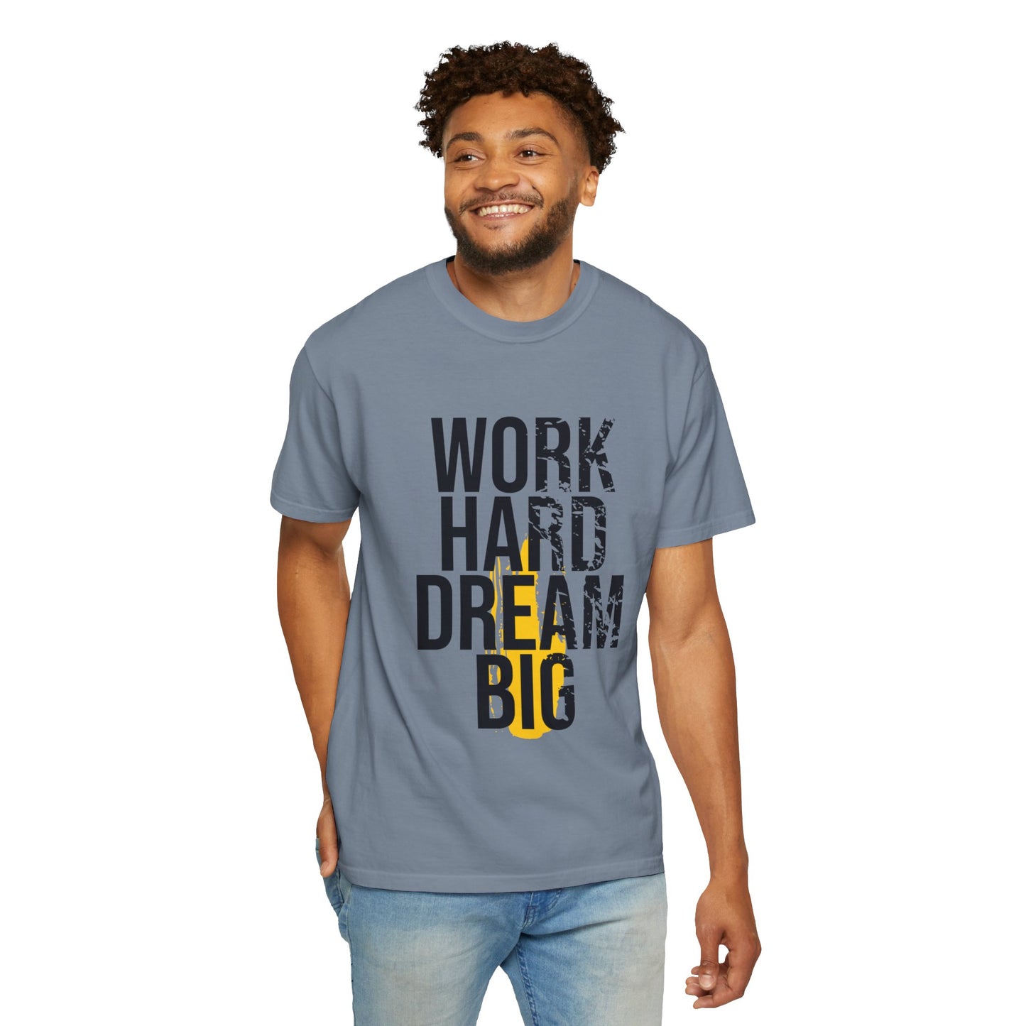 Work Hard Dream Big Creativity Imagination Tee Determination Reach For The Stars Unisex Heavy Cotton T-Shirt
