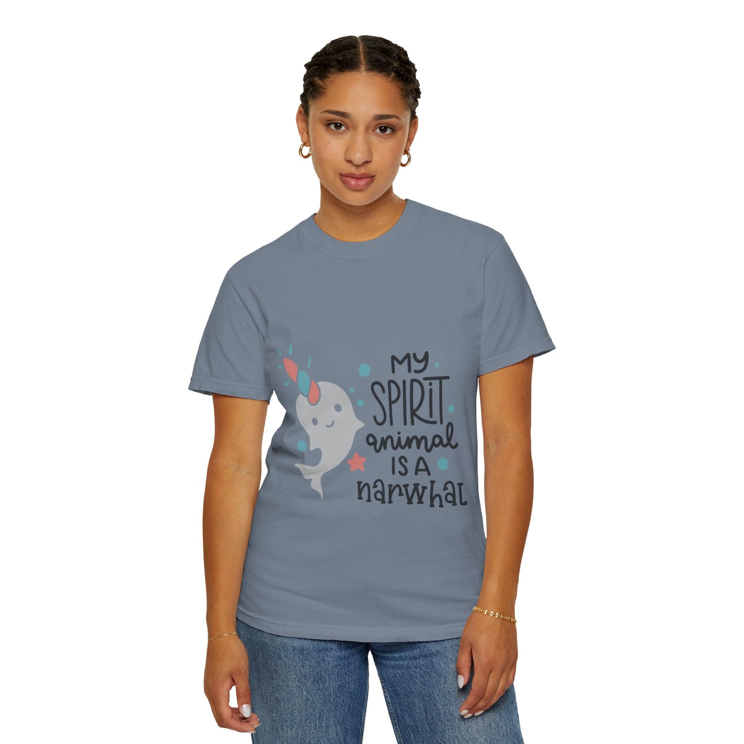 My Spirit Animal Is a Narwhal Unicorn Of The Sea Tusk Tee Inuit Culture Migration Unisex Heavy Cotton T-Shirt