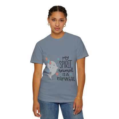 My Spirit Animal Is a Narwhal Unicorn Of The Sea Tusk Tee Inuit Culture Migration Unisex Heavy Cotton T-Shirt