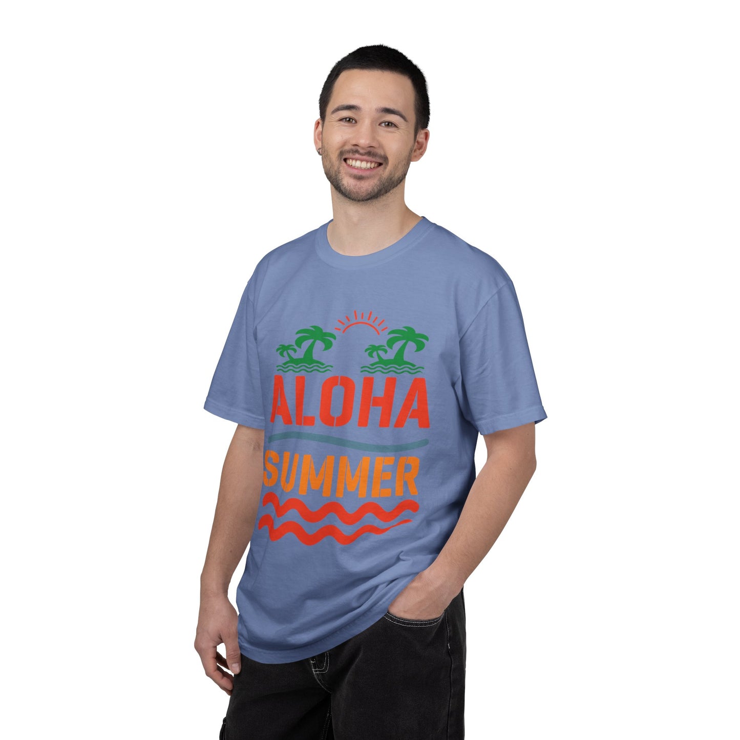 Exciting Aloha Summer Sunshine Beach Days White Sand Summer Camp Vacation Mode Sunny Days Unisex Heavy Cotton T-Shirt