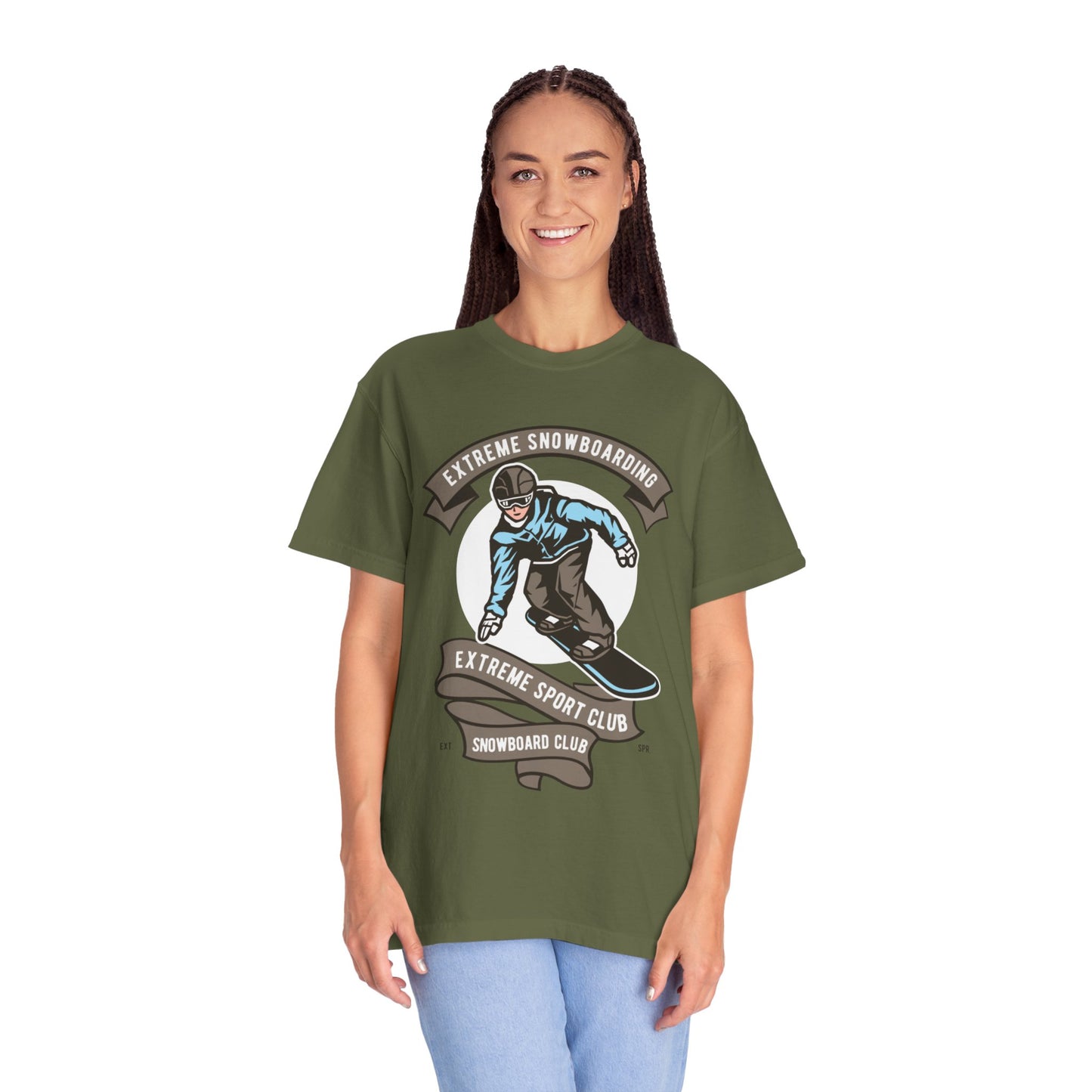 Extreme Snowboarding Sports Club Holly Jolly Winter Tee Wonderland Unisex Heavy Cotton T-Shirt