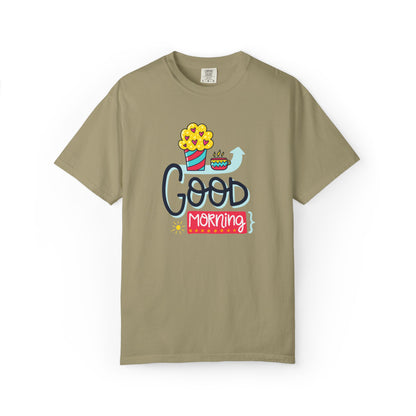 Good Morning Lazy Day Achiever Morning Champion Tee Daily Victory Sleep Defeated Unisex Heavy Cotton T-Shirt