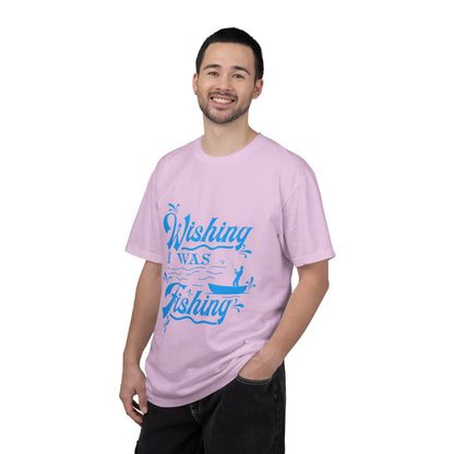 Funny Wishing I Was Fishing Catch and Release Unconditional Love Fishing Boat  Fishing Rod Sarcastic Adventure Unisex Heavy Cotton T-Shirt