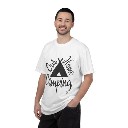 Our Home Camping Freedom Fighter Adventure Lovers Tee Nature Exploration Bonfire Travel Van Unisex Heavy Cotton T-Shirt