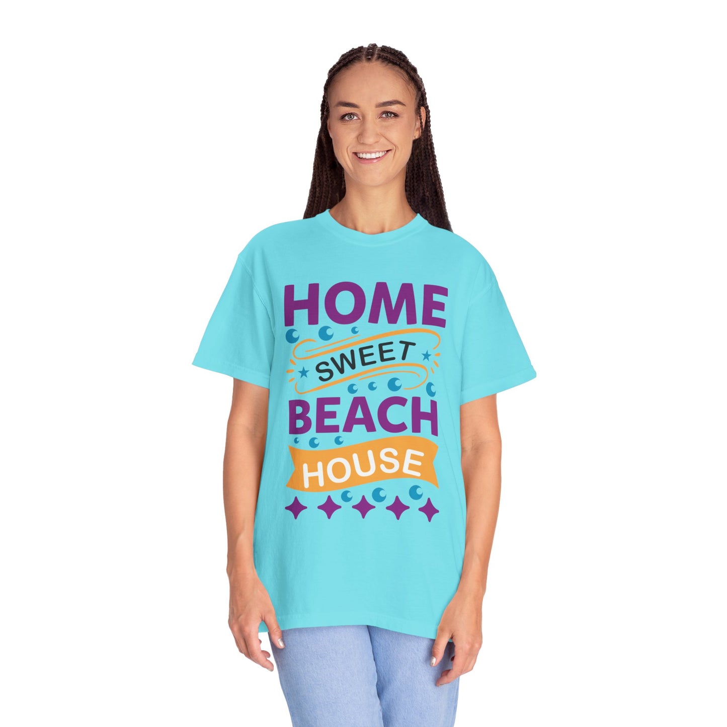 Enjoyable Home Sweet Beach House Beach Life Sun Sand Sea Seashells Sea Breeze Beach Sun Glasses  Unisex Heavy Cotton T-Shirt