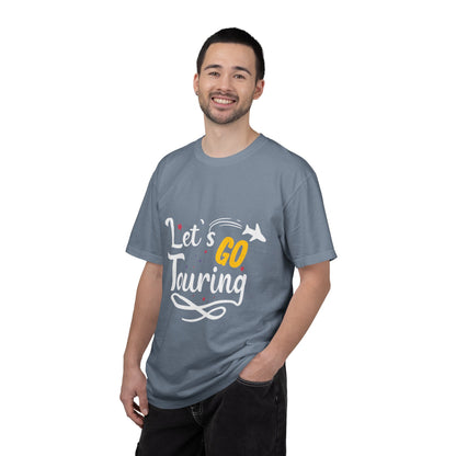 Let’s Go Touring Trendy Tee Travel Addict Exploring Adventurous Tour Lover Tourist Journey Unisex Heavy Cotton T-Shirt