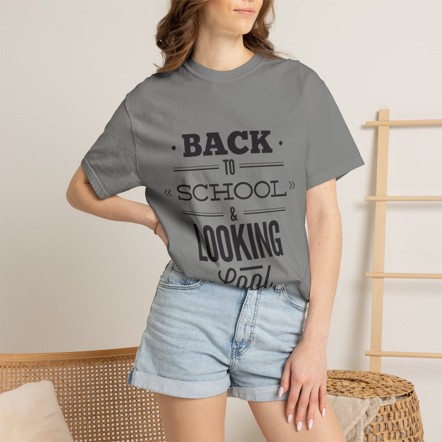 Funny Back To School Looking Cool New Beginning Educational Journey New Classroom Backpack Notebooks Unisex Heavy Cotton T-Shirt