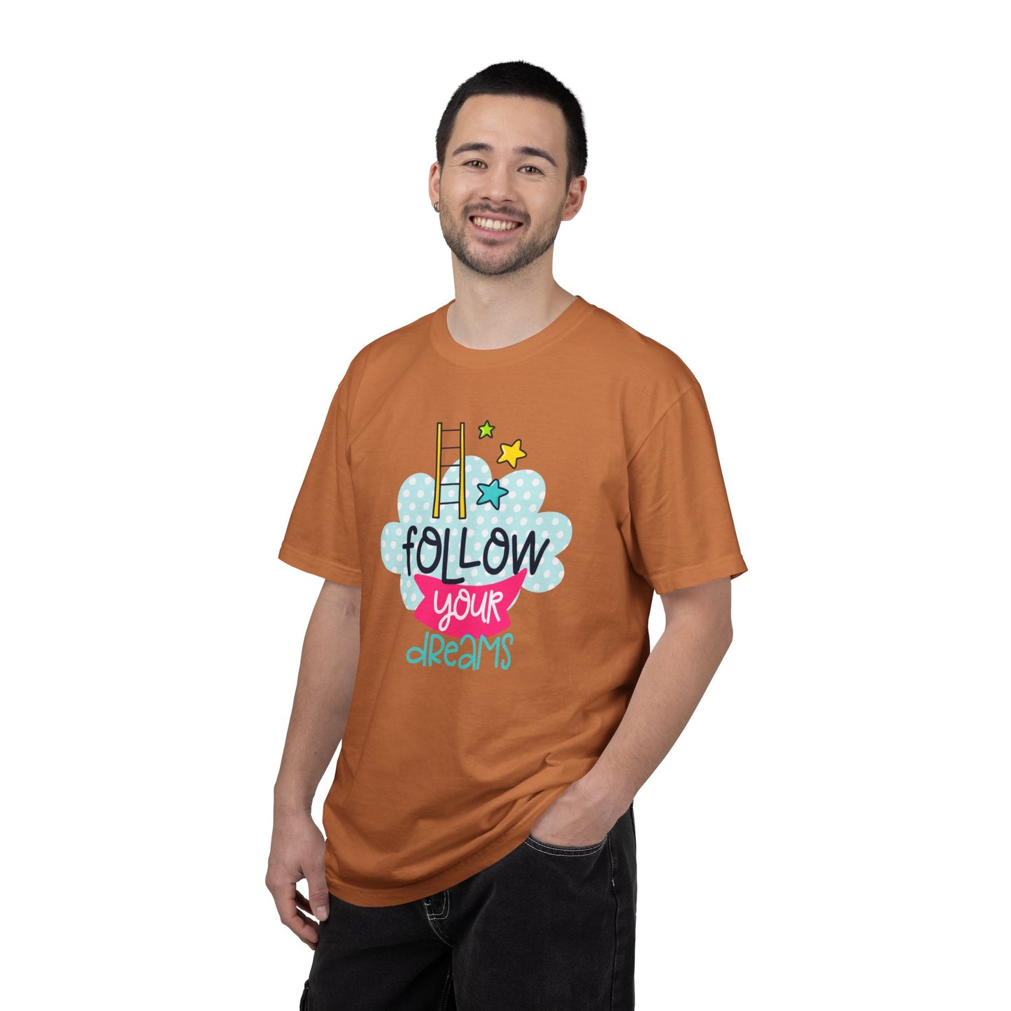 Follow Your Dreams Aspiration Determination Courage Night Wishes Unisex Heavy Cotton T-Shirt