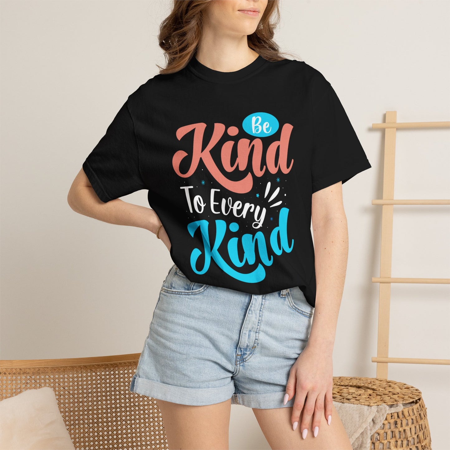 Motivational Be Kind To Every Kind Positive Affirmation Tee Heartfelt Advice Inspirational Words Unisex Heavy Cotton T-Shirt