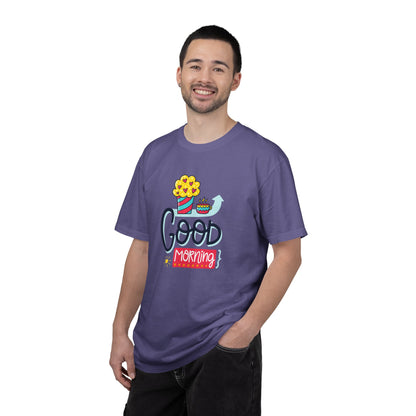 Good Morning Lazy Day Achiever Morning Champion Tee Daily Victory Sleep Defeated Unisex Heavy Cotton T-Shirt