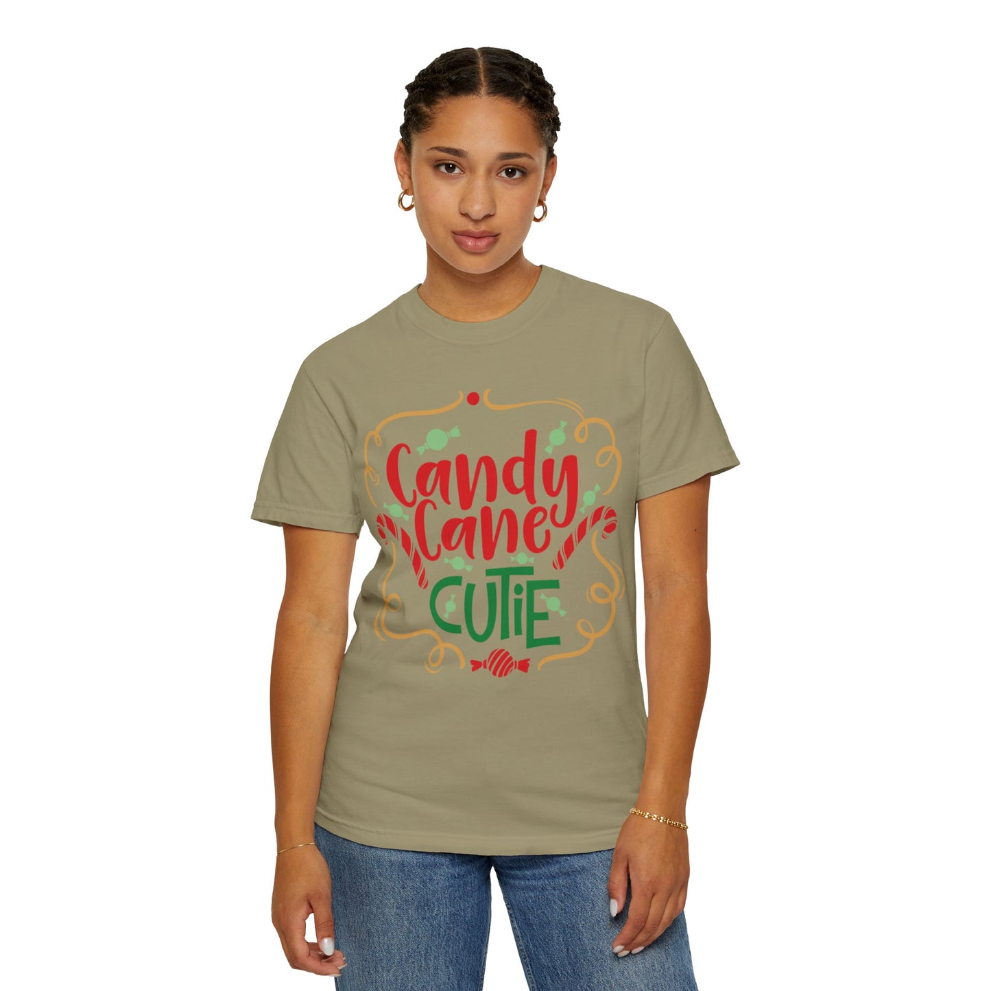Candy Cane Cutie Enjoying Tee Tiny Helpers Jingle Bell Bling Festival Season Merry Christmas Unisex Heavy Cotton T-Shirt