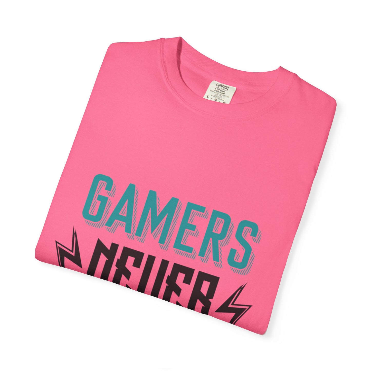 Gamers Never Die Warriors Tee Non-Stop Playing Obsession Mastery Thrill Unisex Heavy Cotton T-Shirt