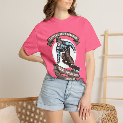 Extreme Snowboarding Sports Club Holly Jolly Winter Tee Wonderland Unisex Heavy Cotton T-Shirt