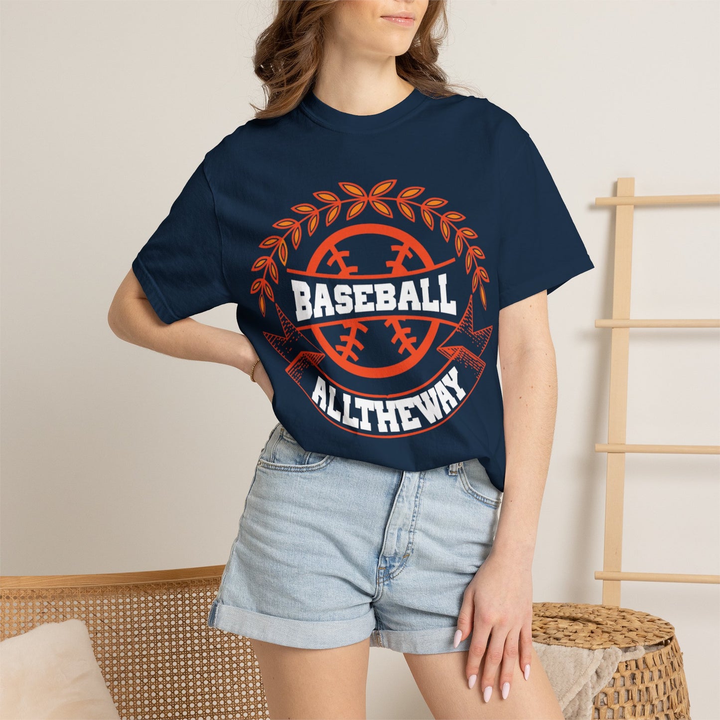 Funny Baseball All The Way Athletic Sarcastic Enthusiasm Pitcher Fastball Sports Loyalty  Unisex Heavy Cotton T-Shirt