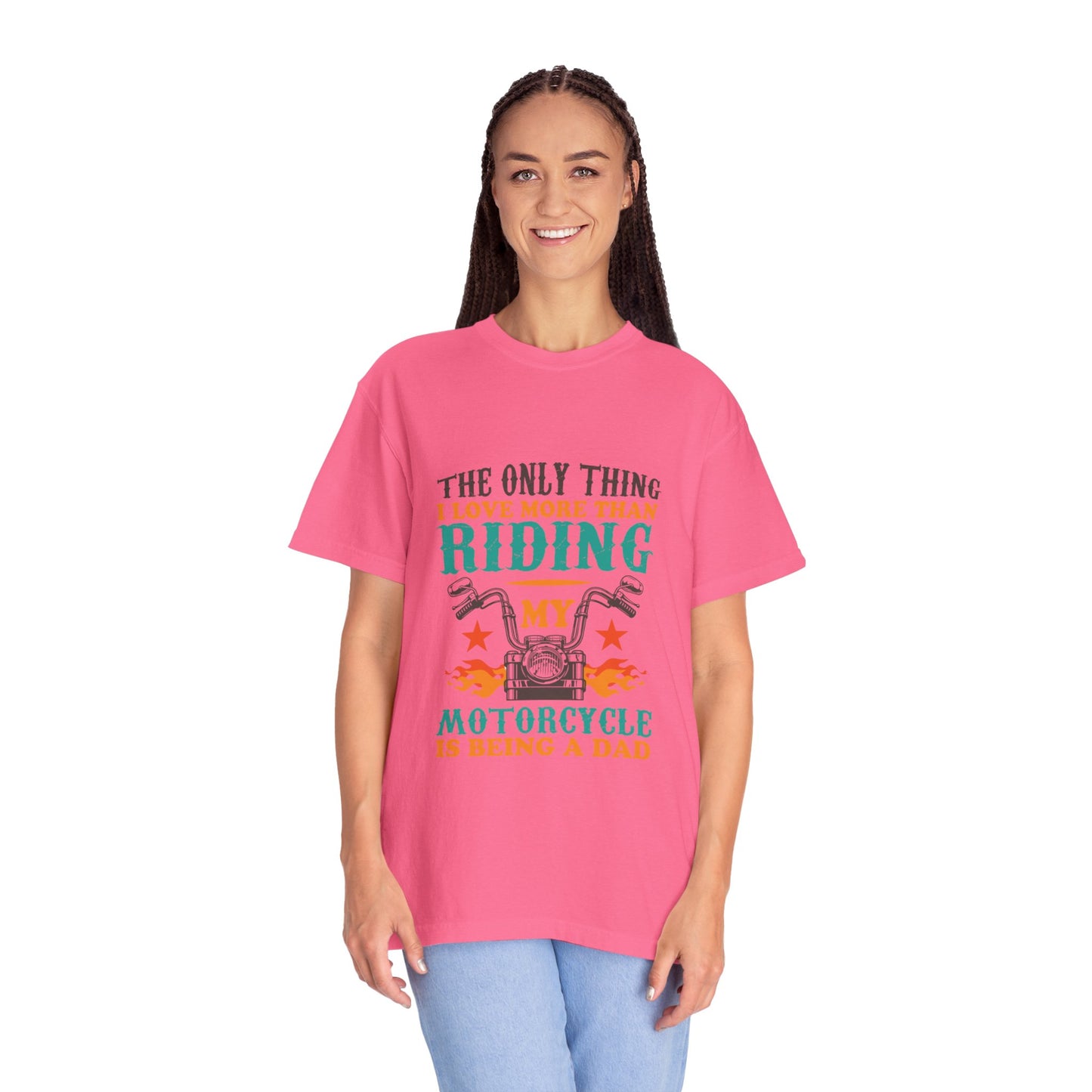 Loveable The Only Thing I Love More Than Riding My Motorcycle Fatherhood Journey Motorcycle Passion Family First Unisex Heavy Cotton T-Shirt