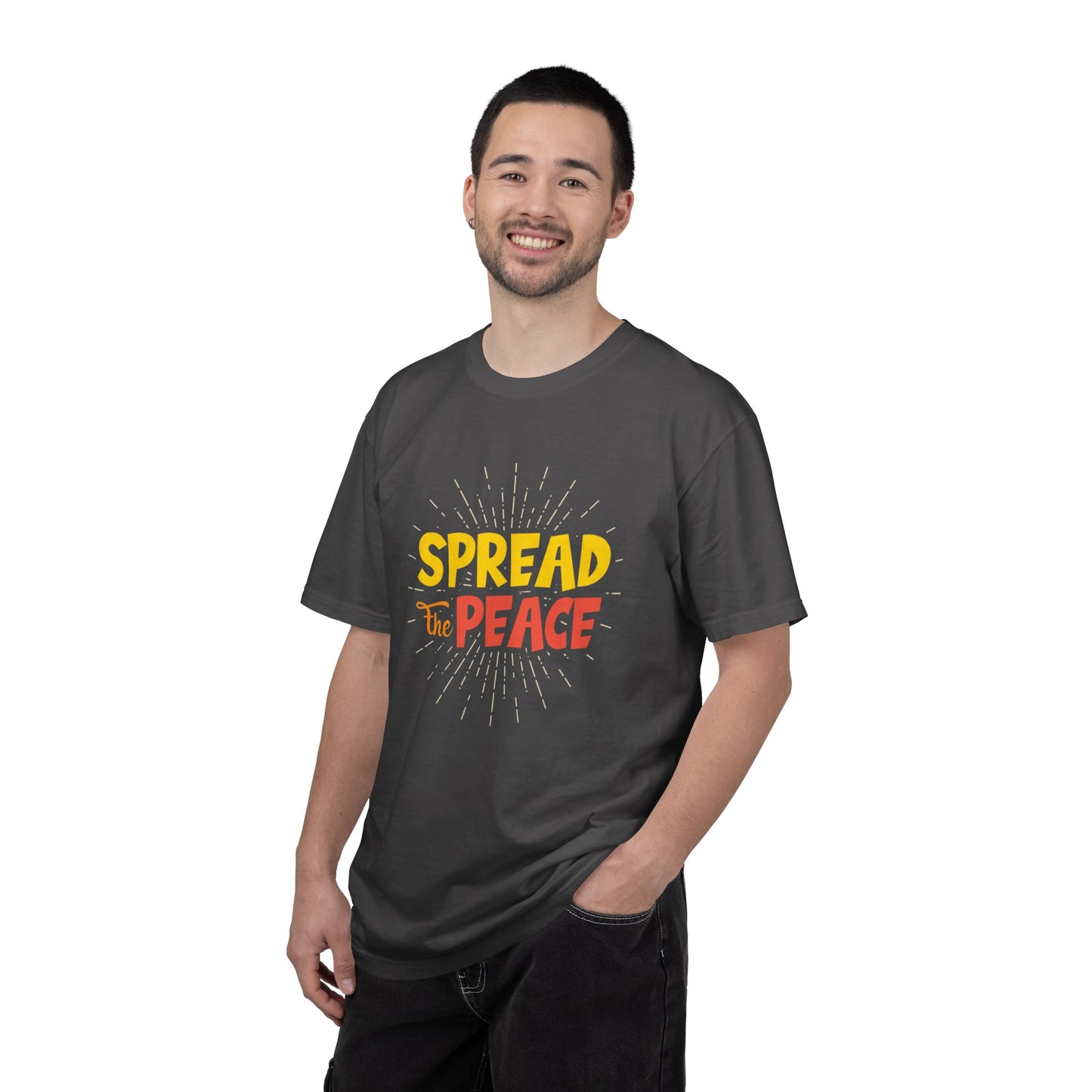 Spread The Peace Trendy Tee Encouraging Anti-violence Unity Kindness Humble Positivity Unisex Heavy Cotton T-Shirt