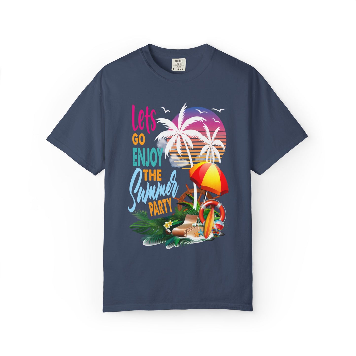 Exciting Lets Go Enjoy The Summer Party Summer Adventure Camp Beach Days Ice Cream Road Trips Unisex Heavy Cotton T-Shirt
